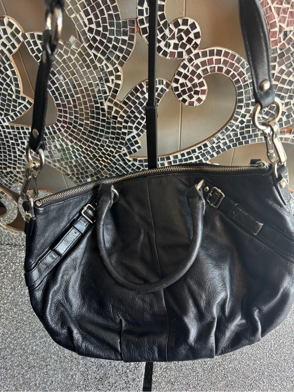 💕Coach Black Leather Shoulder Bag